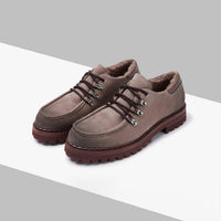Mocassins à semelle crantée en cuir - Beige & Marron