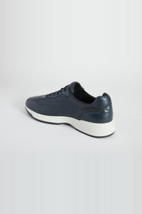 Sneakers basses en cuir - Bleu & Blanc