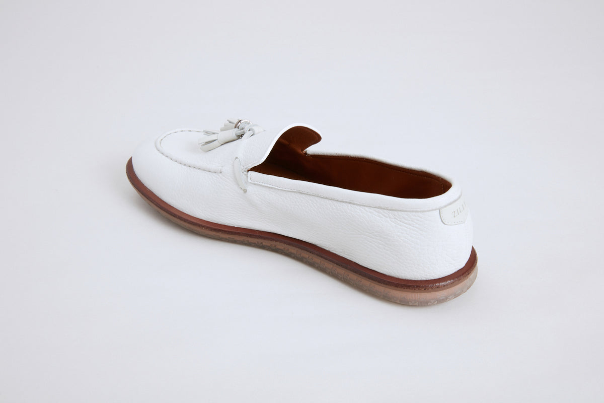 Mocassins en cuir précieux - Chalk