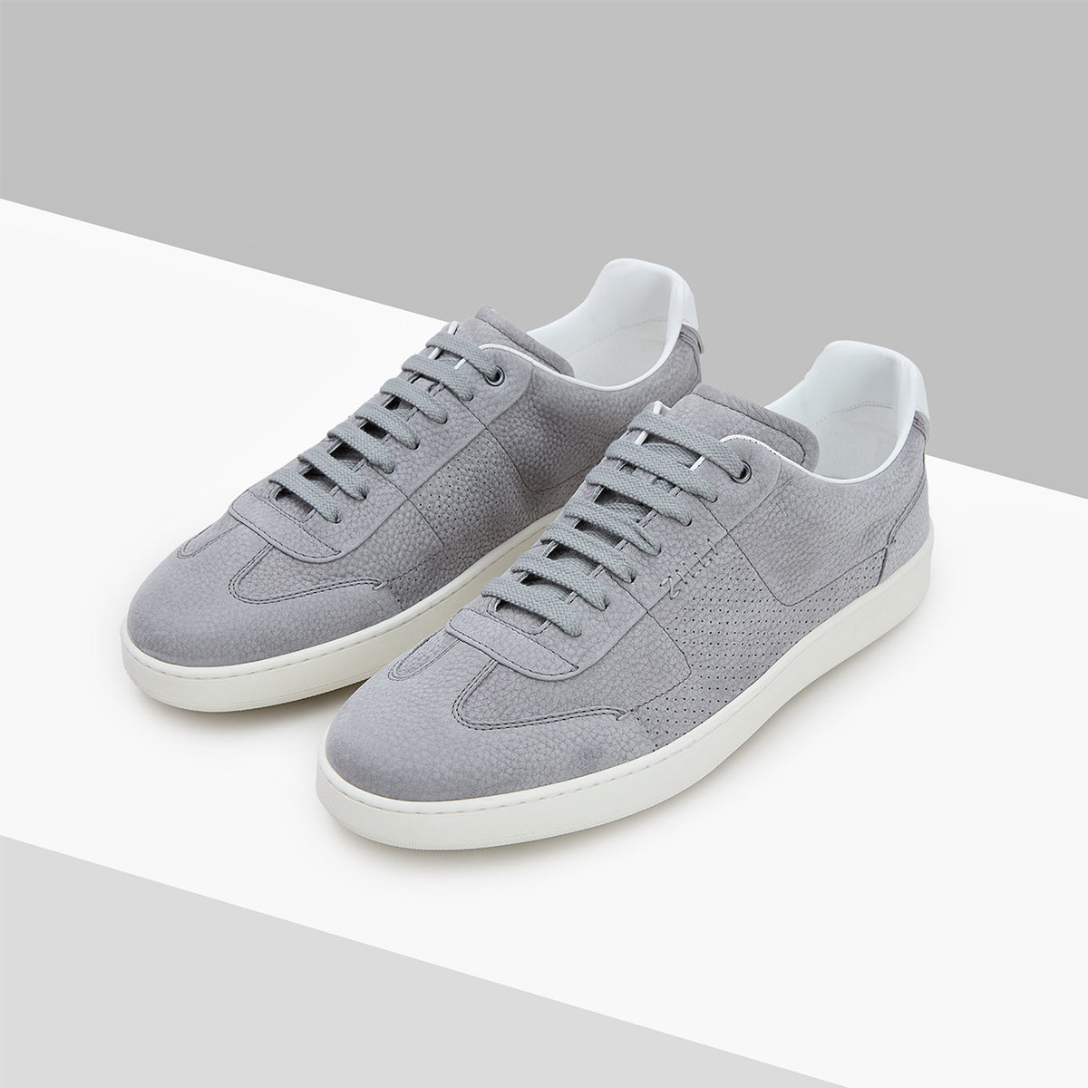 Baskets basses en cuir précieux - Light Charcoal