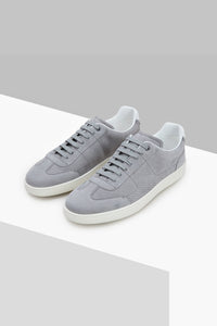 Low-top leather trainers - Light Charcoal