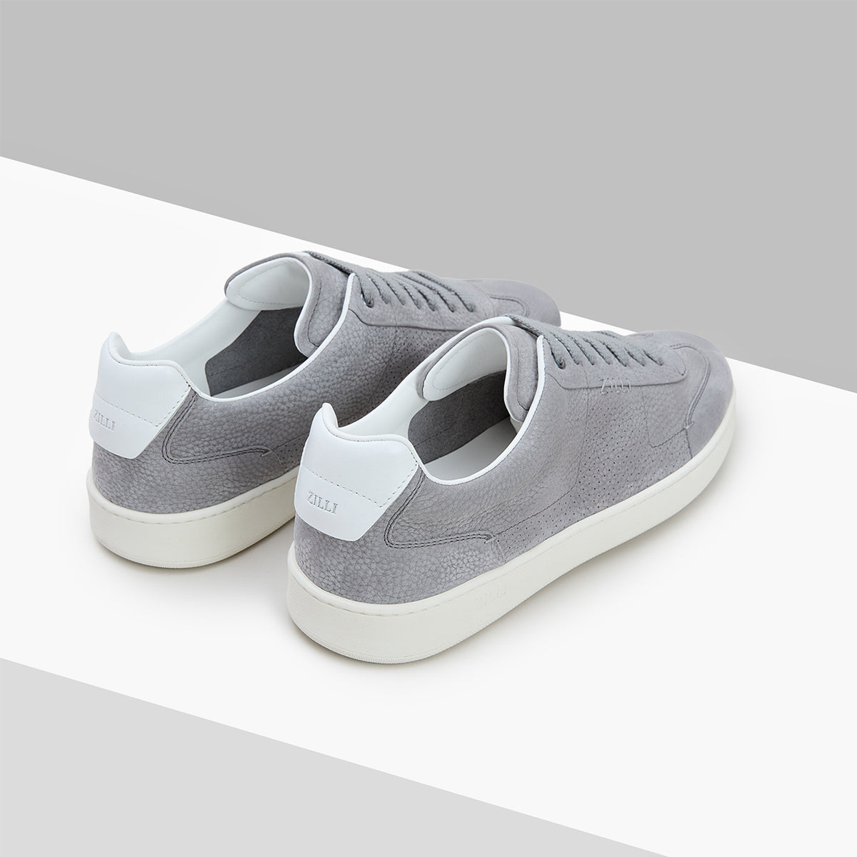 Baskets basses en cuir précieux - Light Charcoal