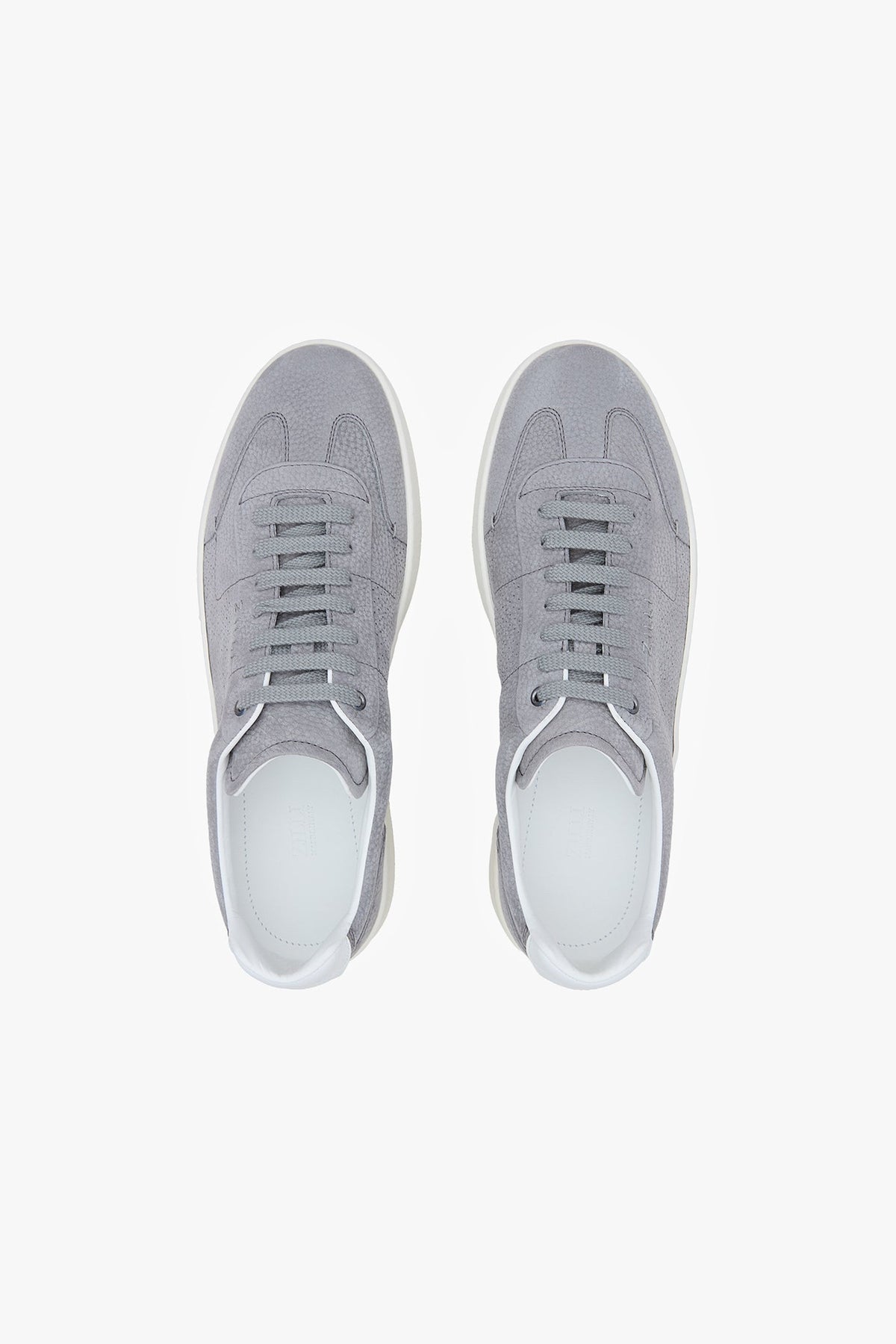 Low-top leather trainers - Light Charcoal