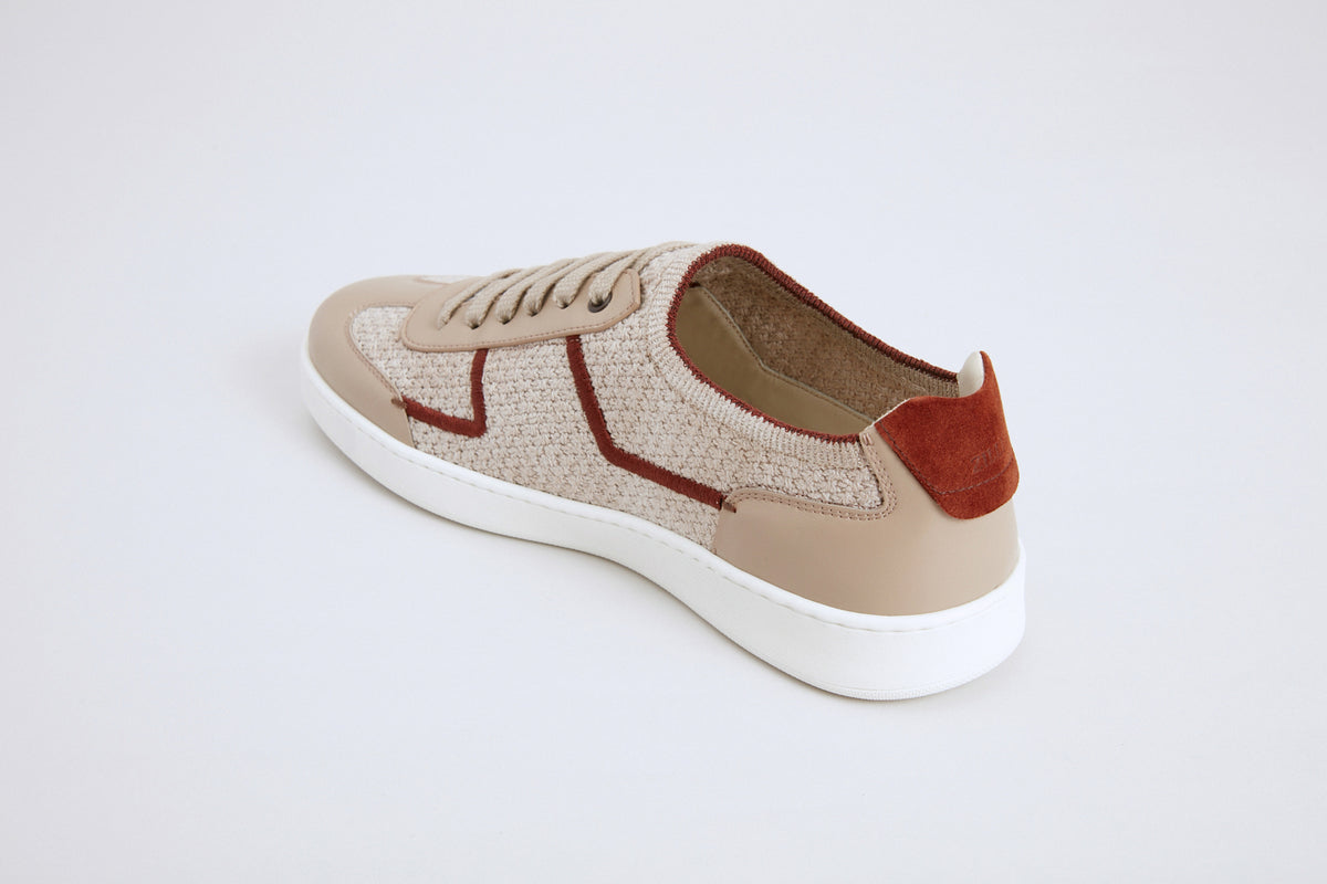 Baskets basses en lin - Taupe & Tan