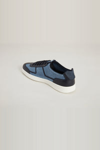 Low-top linen trainers - Dark Navy