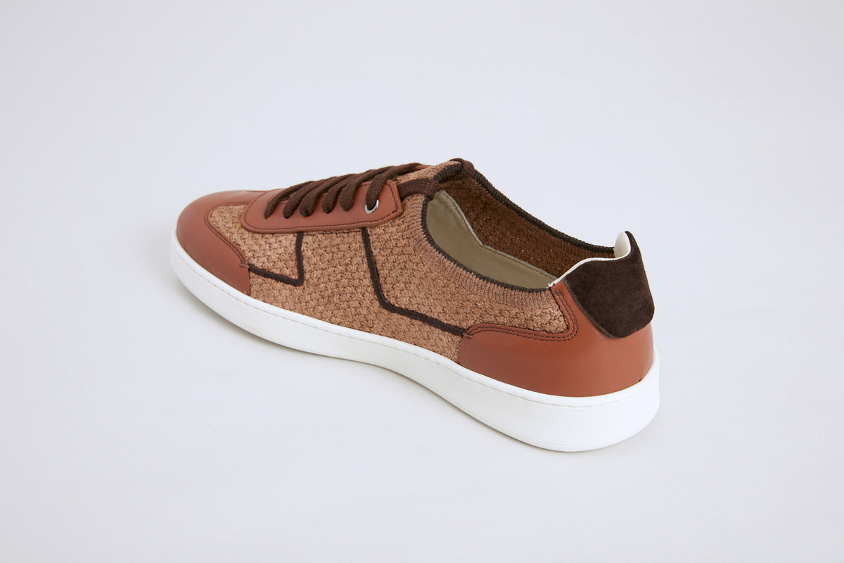 Baskets basses en lin - Tan & Dark Brown