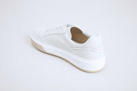 Sneakers basses en cuir précieux - Chalk
