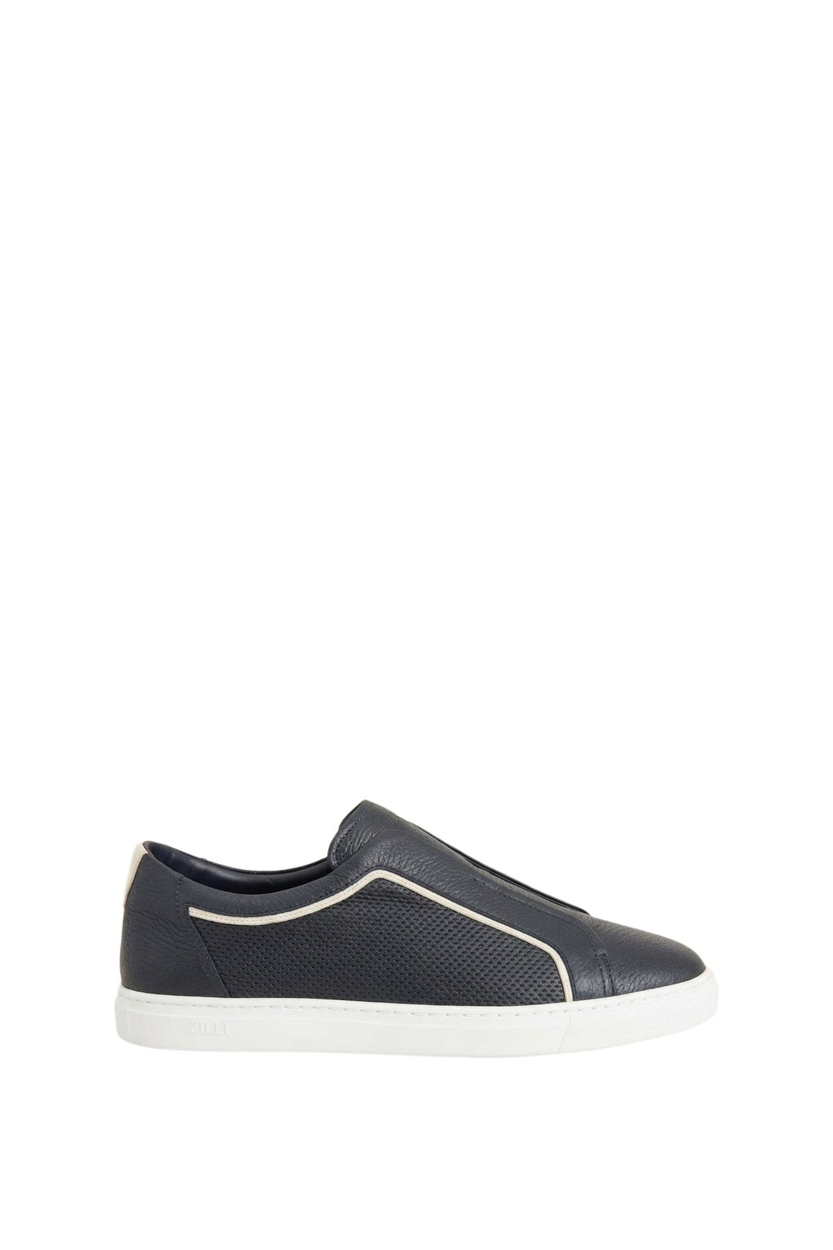 Sneakers basses en cuir précieux - Blue Navy