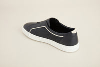 Sneakers basses en cuir précieux - Blue Navy