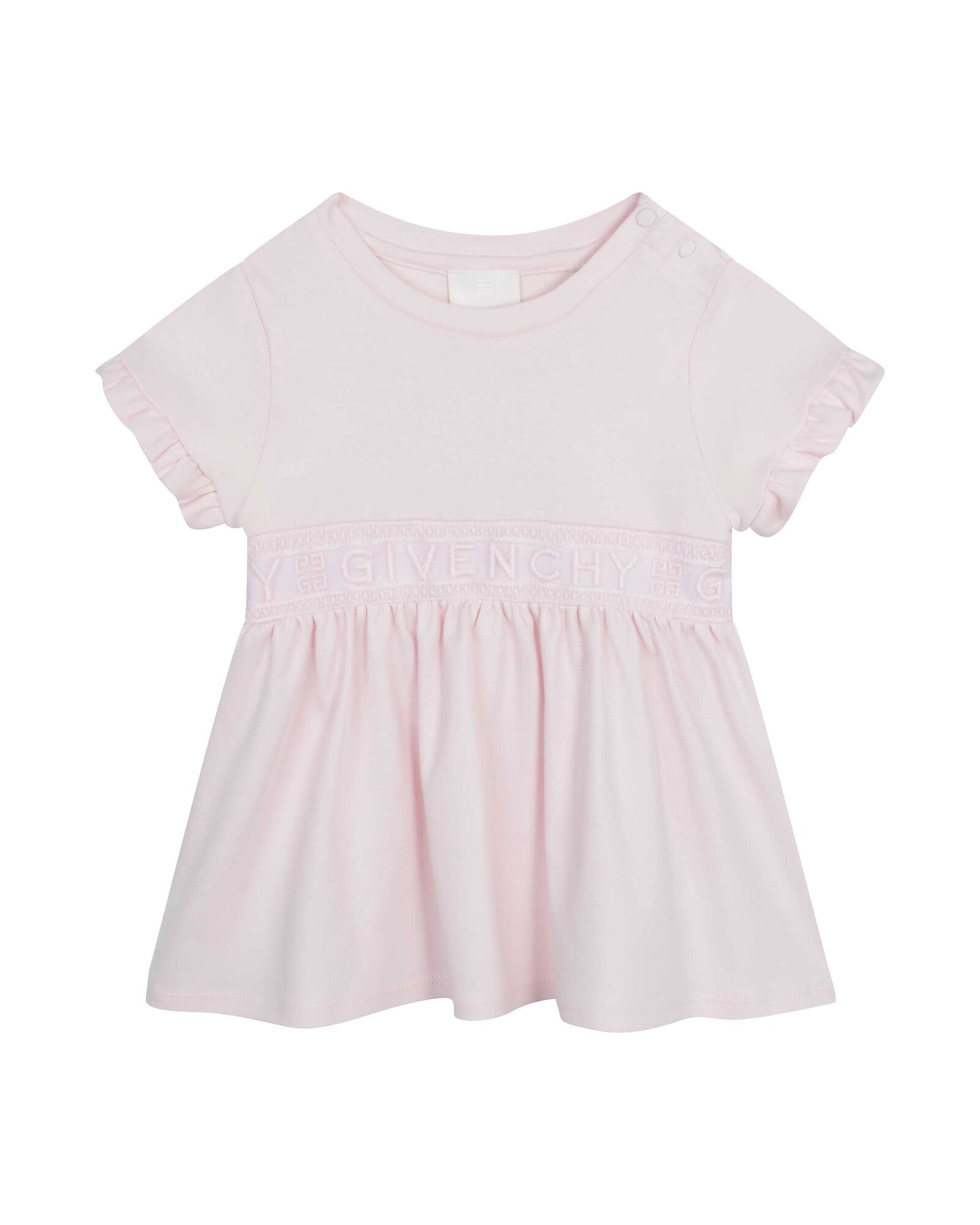Short-sleeved cotton dress - Marshmallow