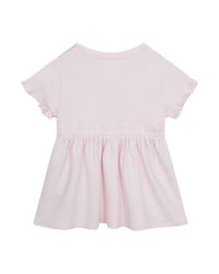 Short-sleeved cotton dress - Marshmallow