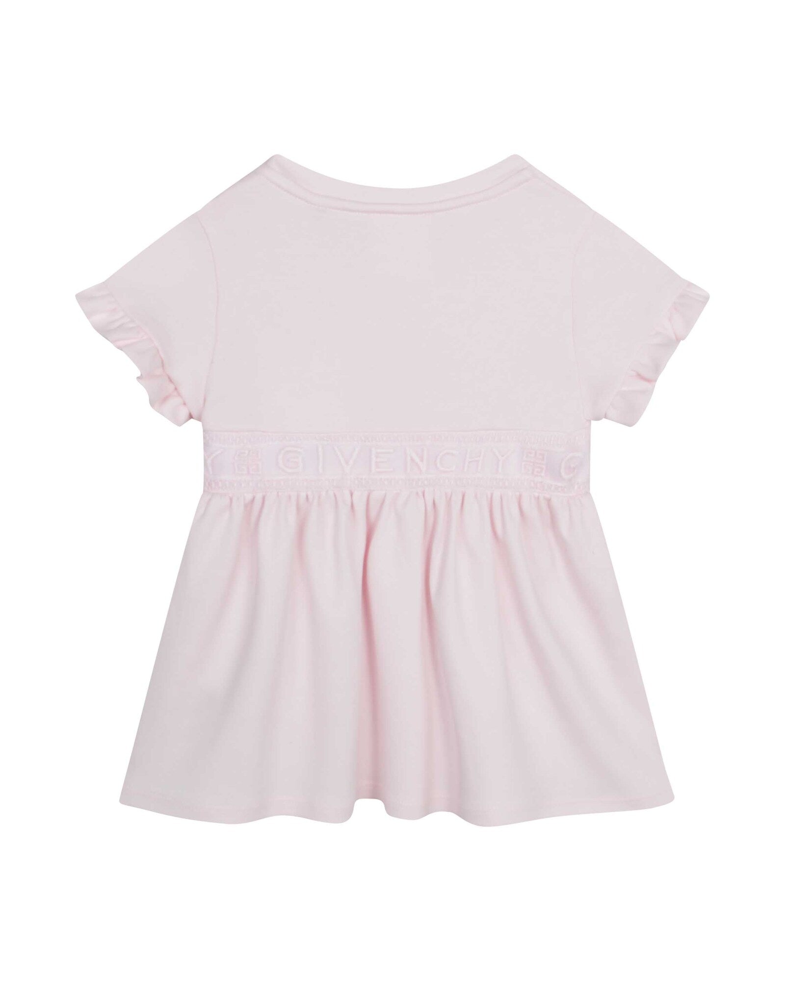 Short-sleeved cotton dress - Marshmallow