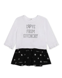 Long-sleeved cotton dress - White