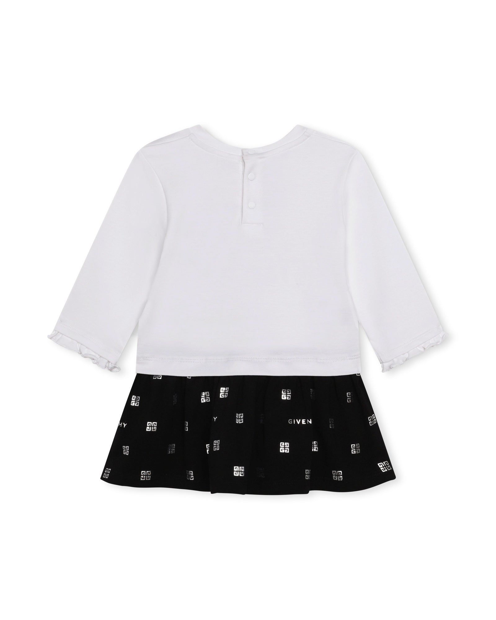Long-sleeved cotton dress - White