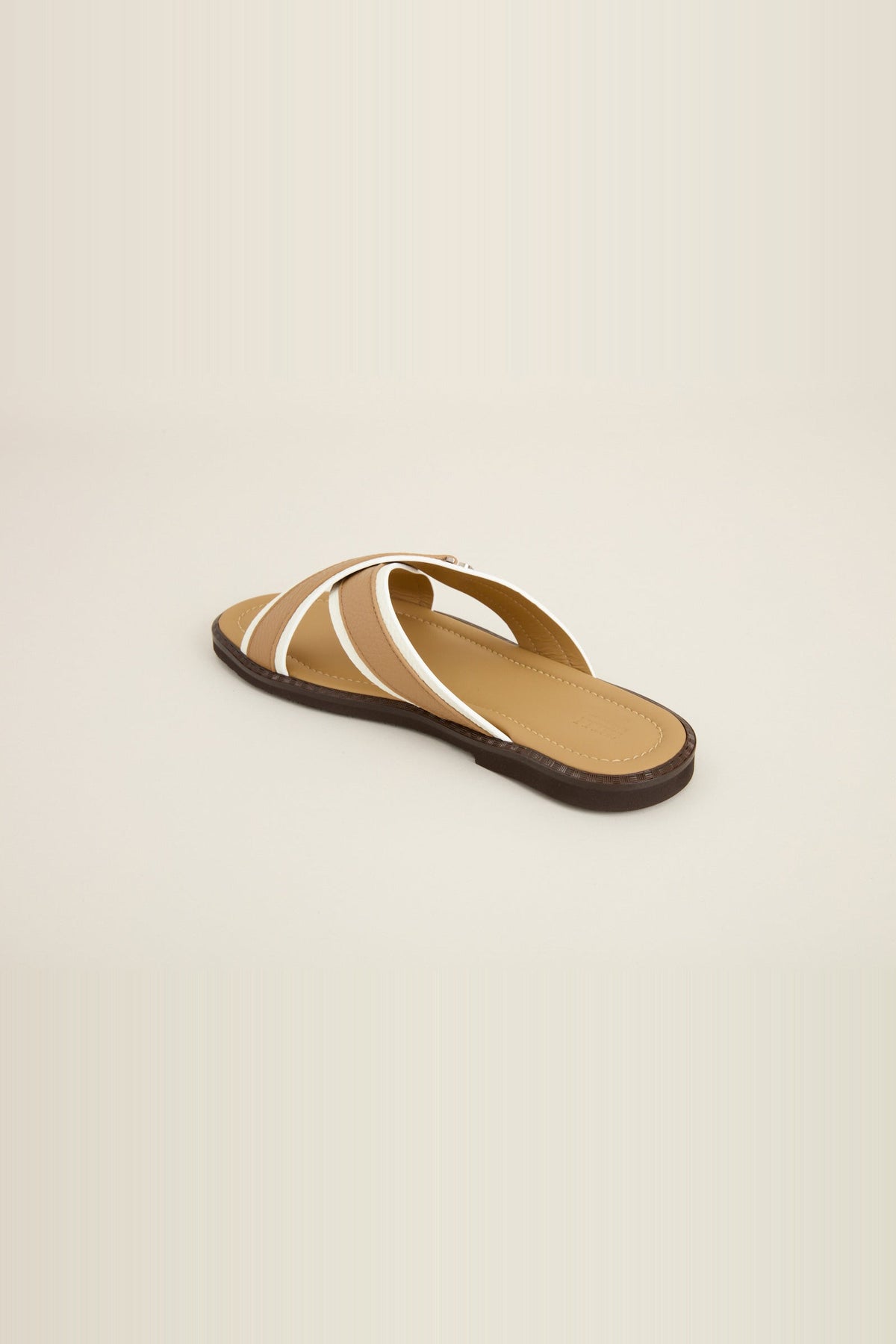 Leather logo sandals - Blond Fawn