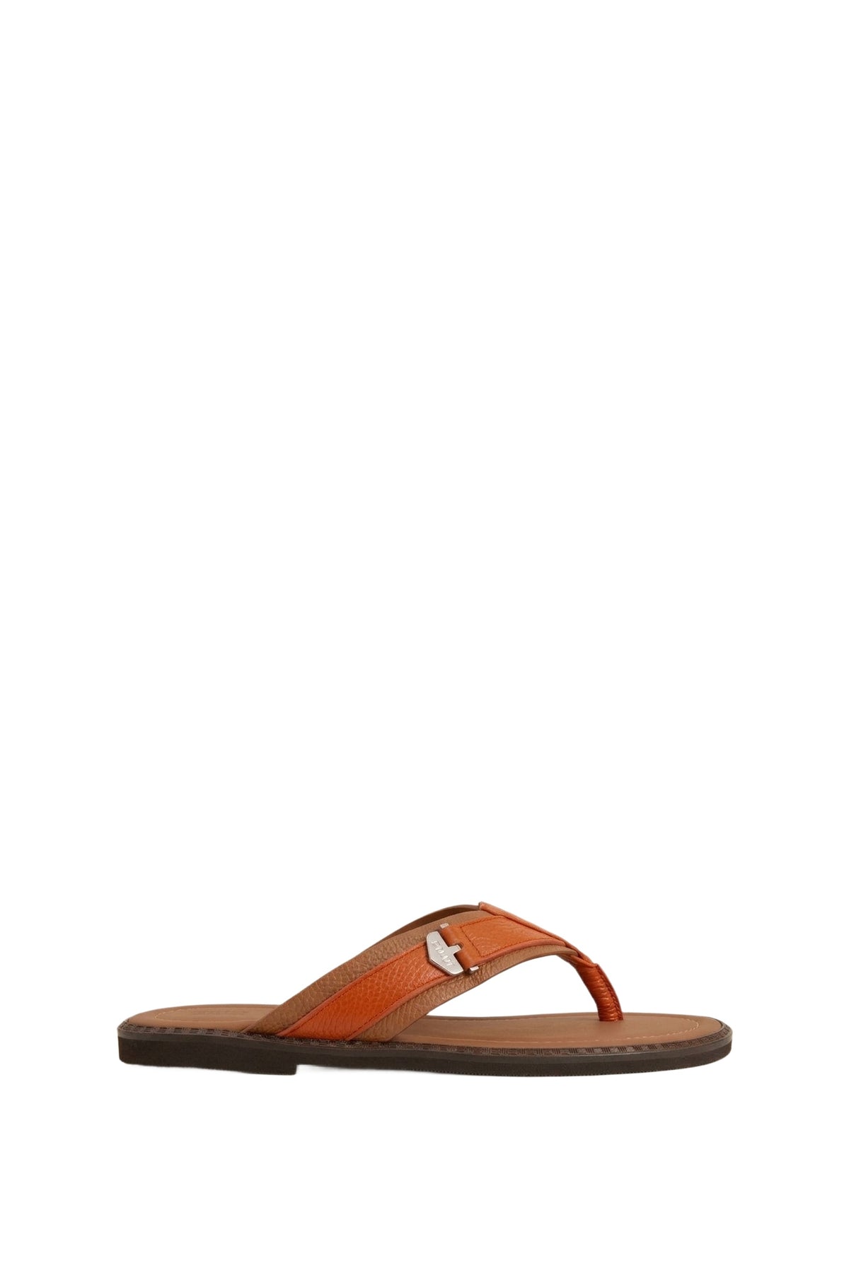Sandales à logo en cuir précieux - Tan