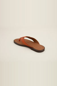 Sandales à logo en cuir - Tan