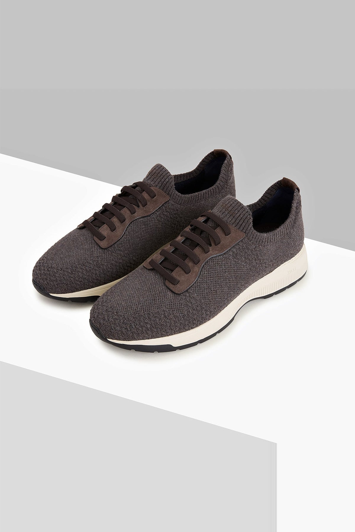 Low-top cashmere trainers - Coffee
