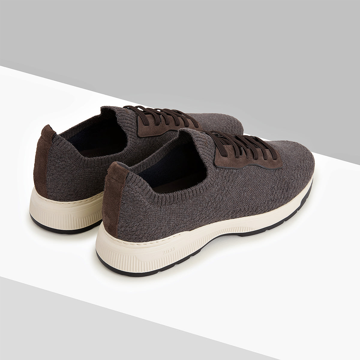 Baskets basses en cachemire - Coffee