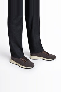 Low-top cashmere trainers - Coffee