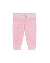 Pantalon à motif jacquard 4G en laine et cachemire - Marshmallow