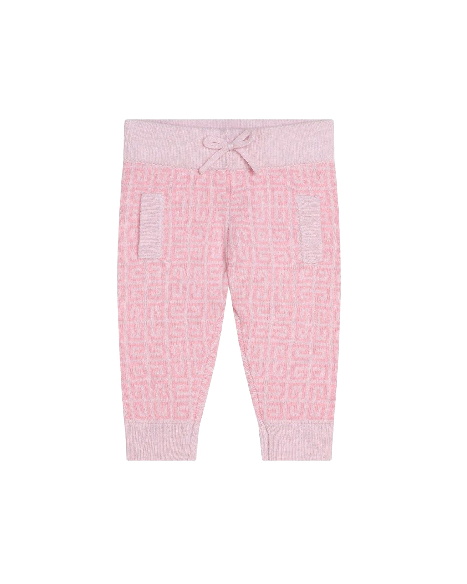 Pantalon à motif jacquard 4G en laine et cachemire - Marshmallow