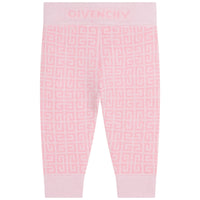 Pantalon à motif jacquard 4G en laine et cachemire - Marshmallow