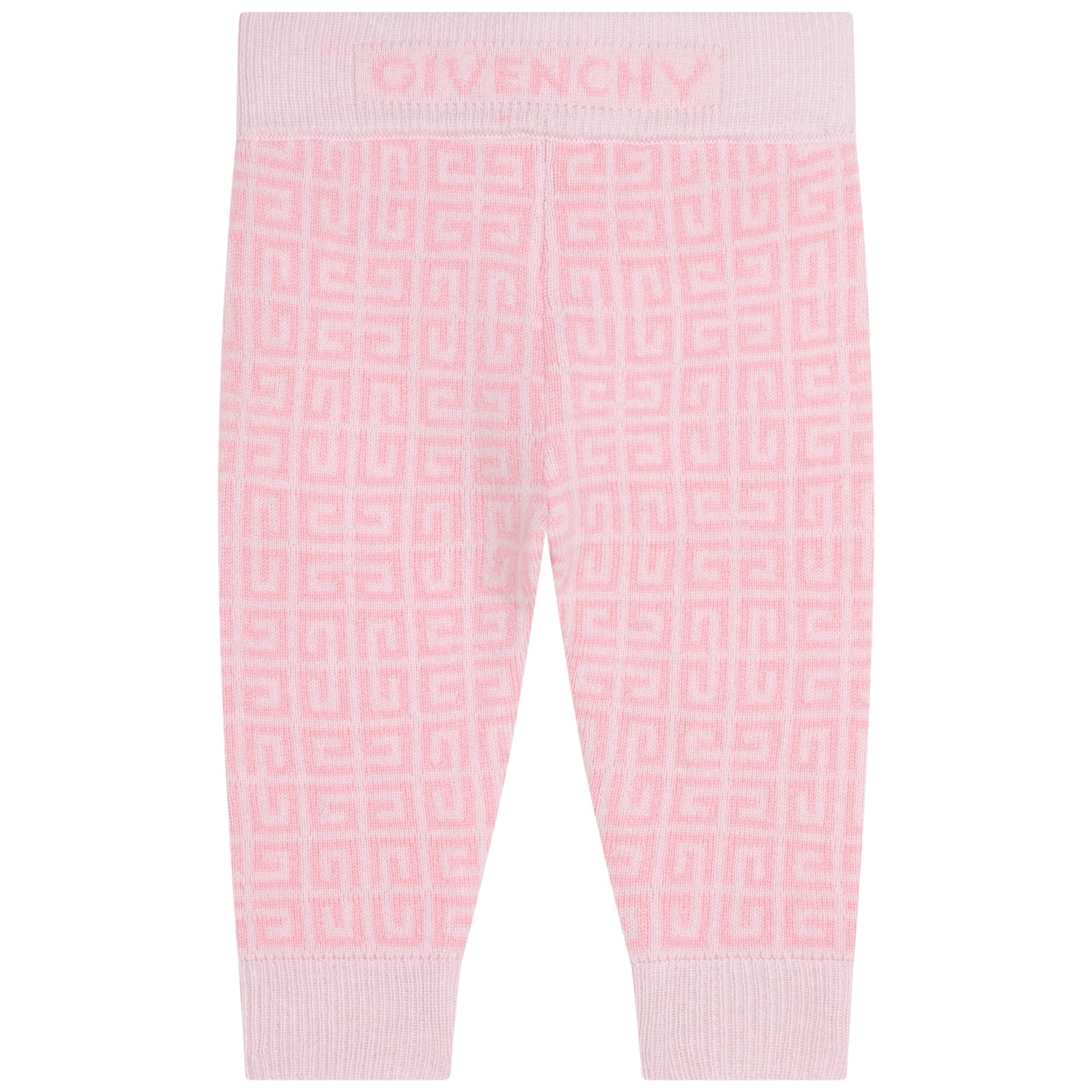 Pantalon à motif jacquard 4G en laine et cachemire - Marshmallow