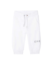 Pantalon taille élastique en molleton - Blanc