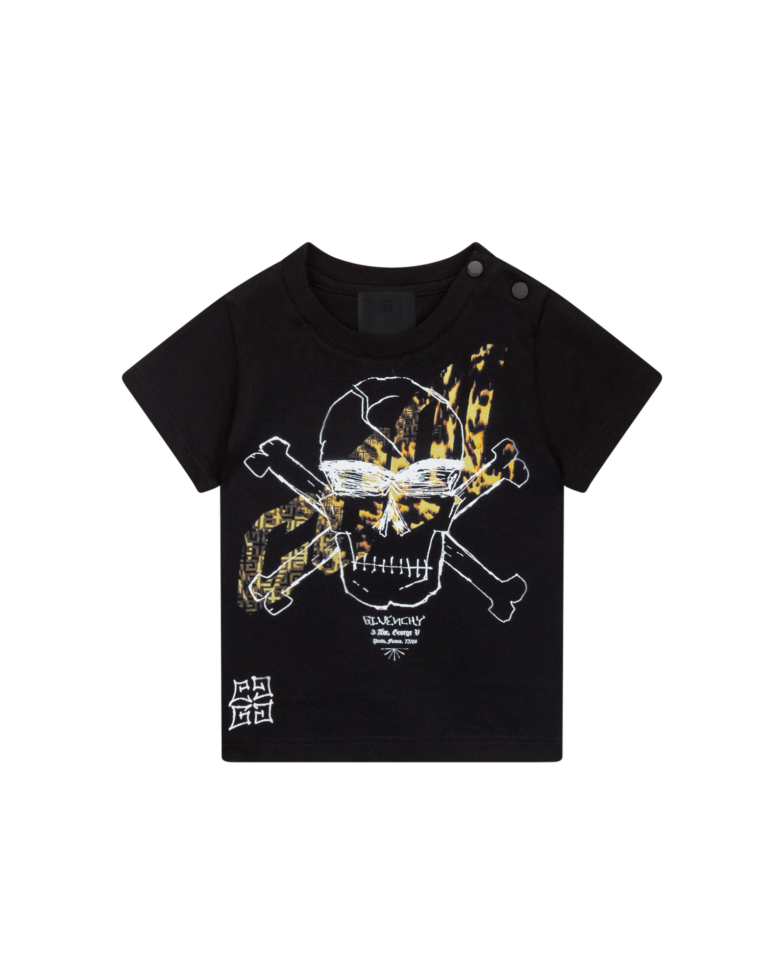 T-shirt with press stud fastening - Black