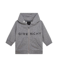 Fleece hooded cardigan - Heather Grey