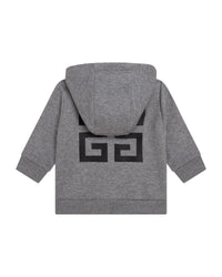 Fleece hooded cardigan - Heather Grey