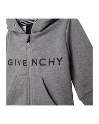 Fleece hooded cardigan - Heather Grey