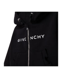 Cardigan à capuche en molleton - Black