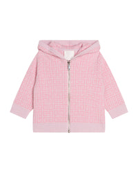 Cardigan à capuche en tricot de laine - Marshmallow