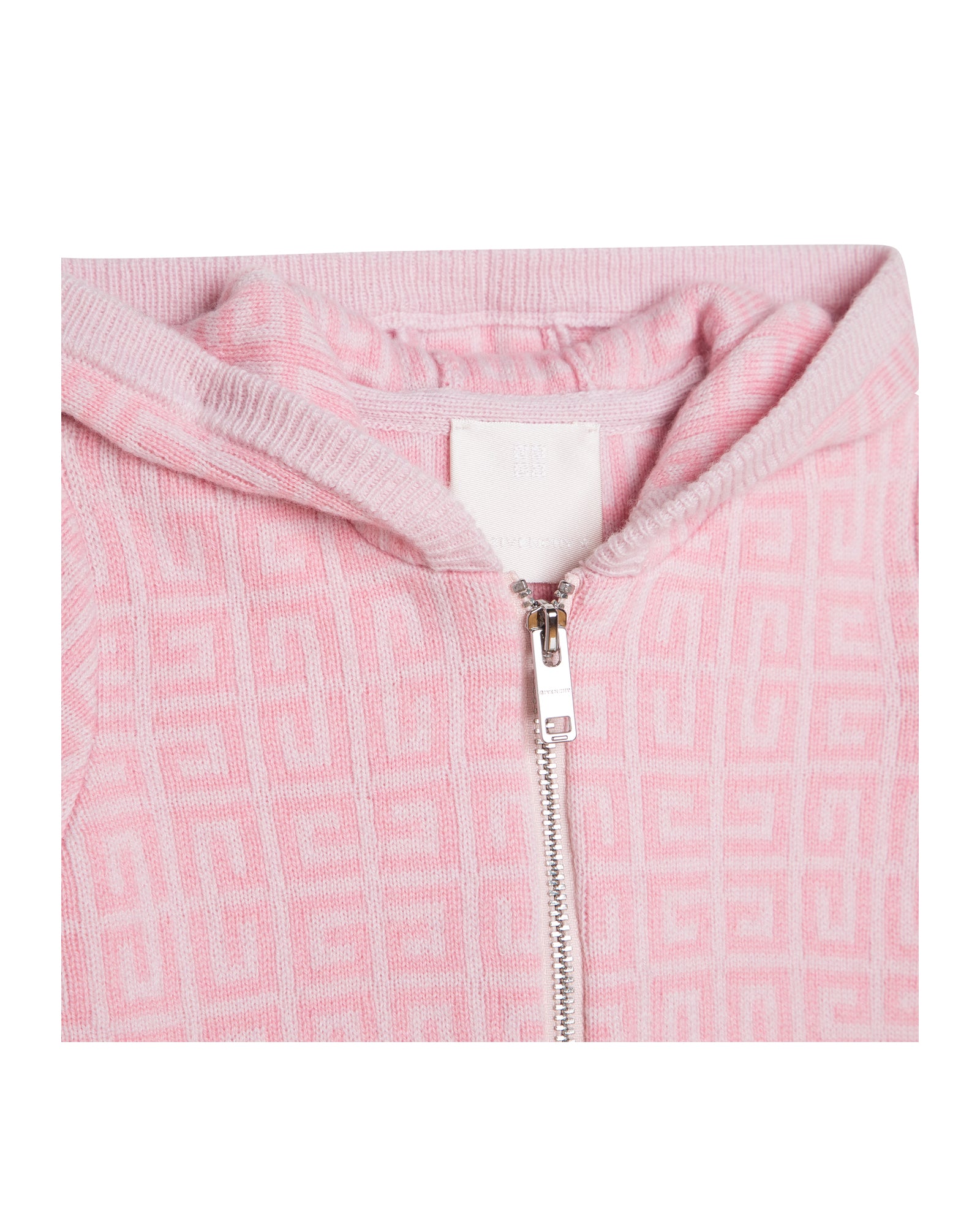 Cardigan à capuche en tricot de laine - Marshmallow