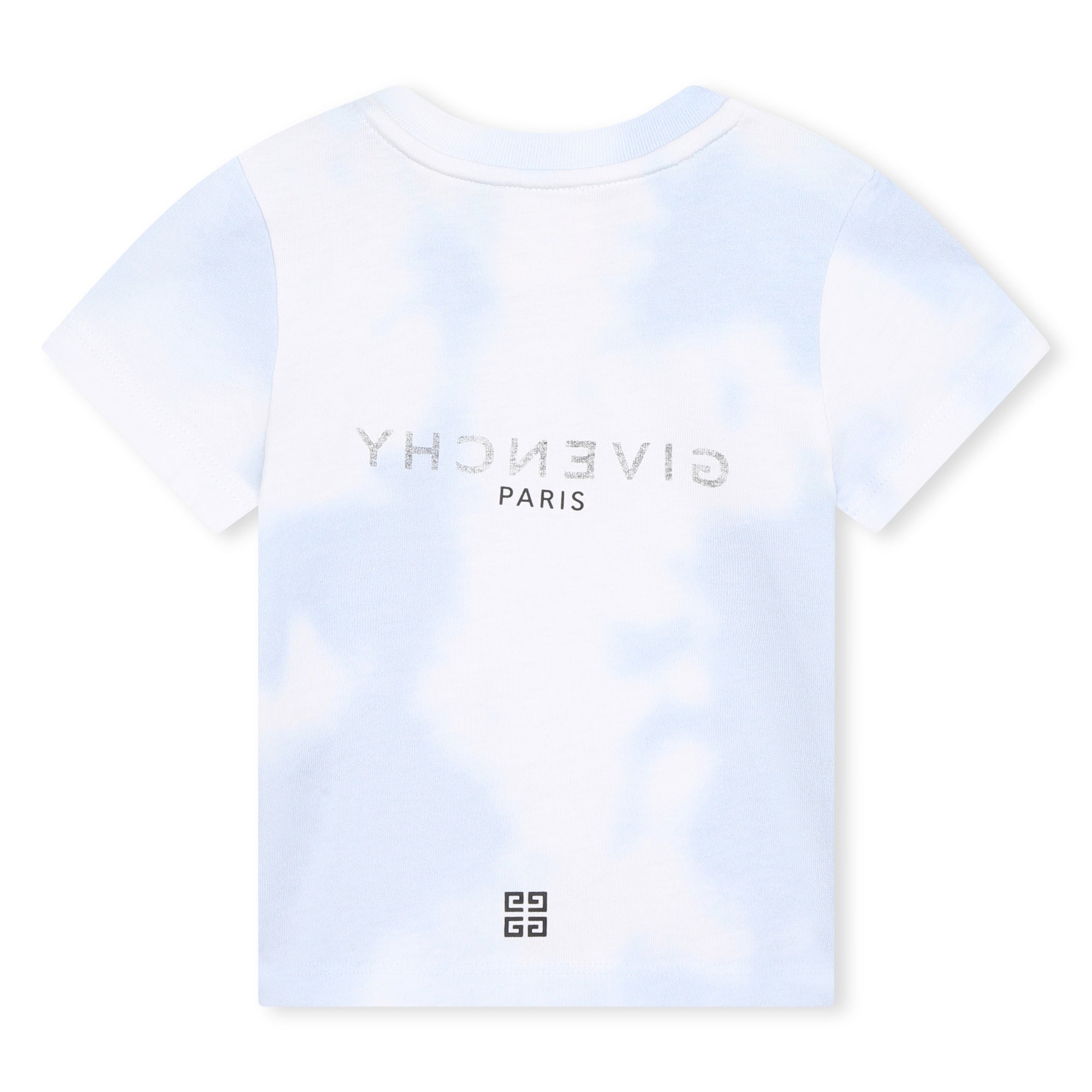 T-shirt jersey à imprimé effet nuage en coton - Blanc Ciel