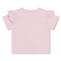 T-shirt à manches volantes en coton - Marshmallow