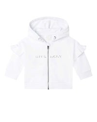 Hooded fleece waistcoat - White