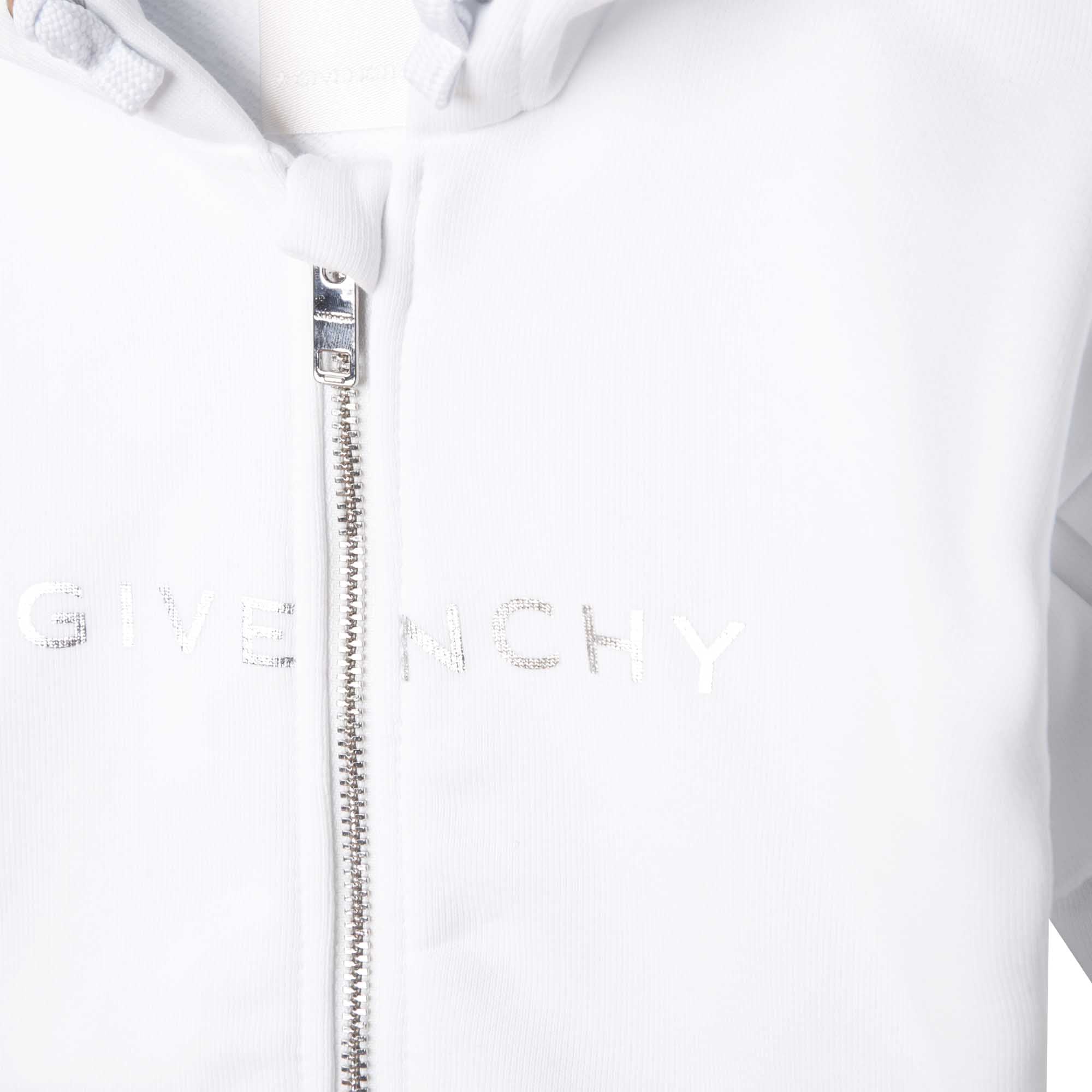 Hooded fleece waistcoat - White