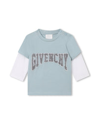 T-shirt à manches contrastées en coton - Buée
