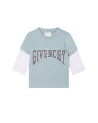 T-shirt à manches contrastées en coton - Buée