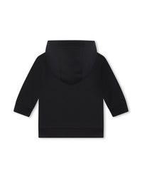 Cotton fleece cardigan - Black