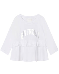 Robe à manches longues en coton - Blanc