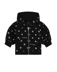 Gilet à capuche à motif en coton - Black
