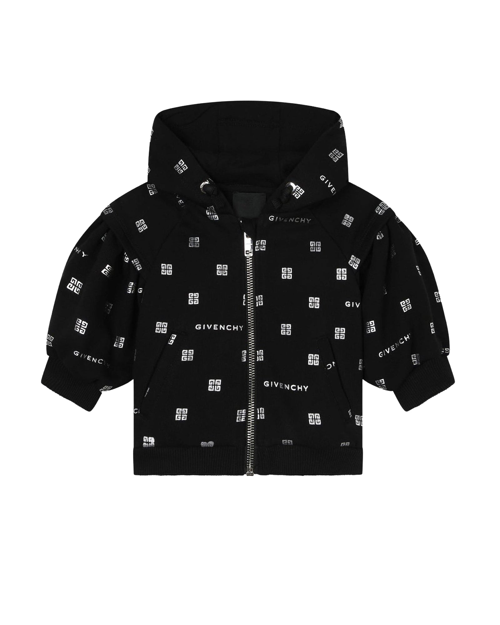 Gilet à capuche à motif en coton - Black