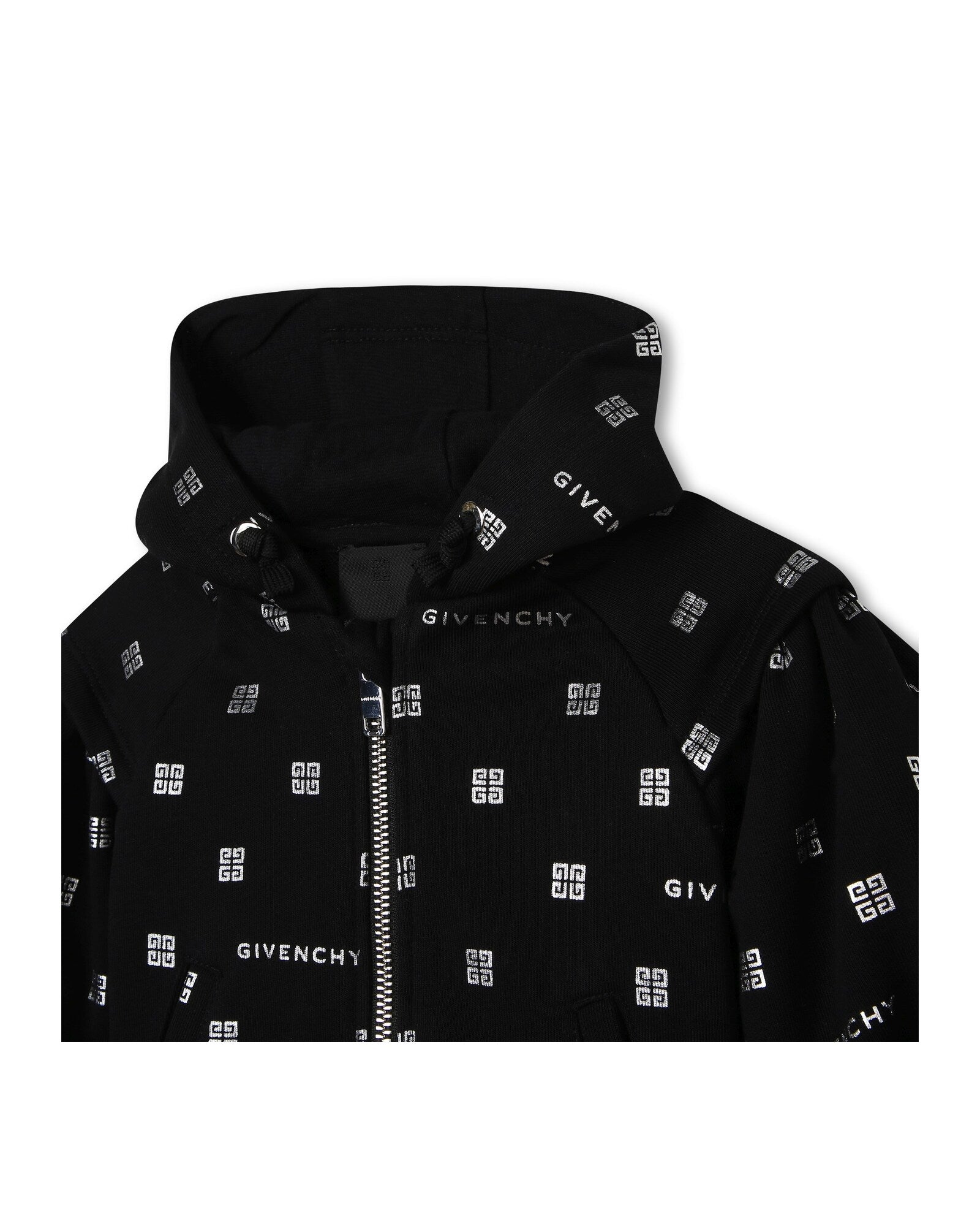 Gilet à capuche à motif en coton - Black