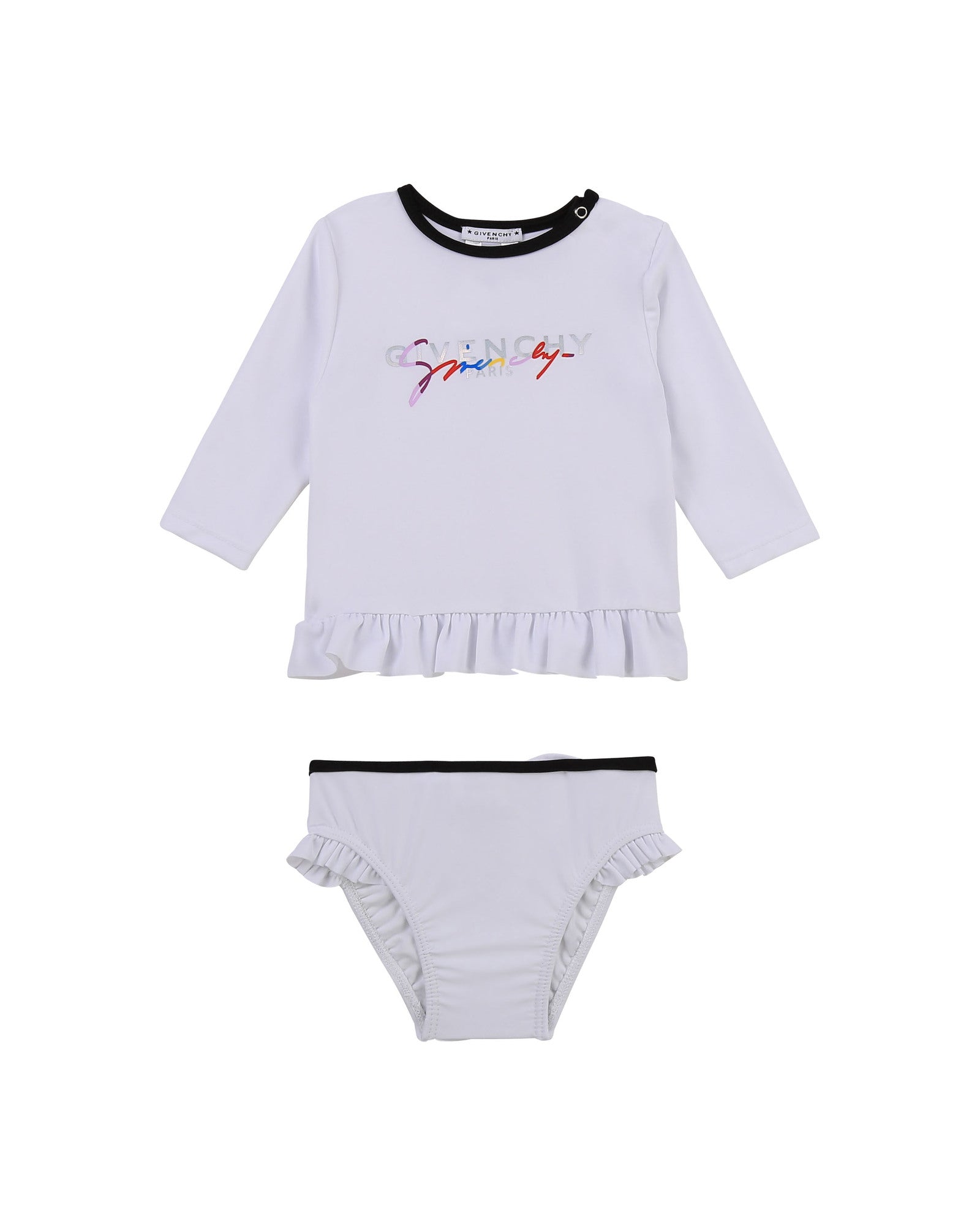 Ensemble t-shirt et culotte à volants - Blanc