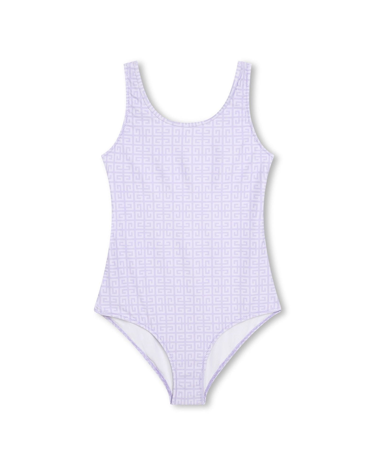 1-piece swimming costume with 4G print - Mauve