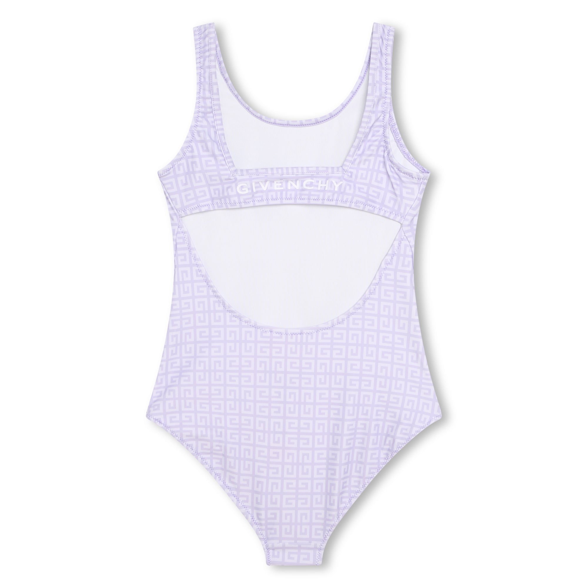 1-piece swimming costume with 4G print - Mauve